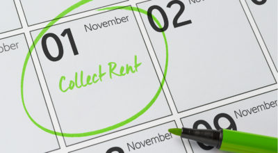 Mark Roemer image of a calendar with the first of the month circled and Collect Rent written in the first