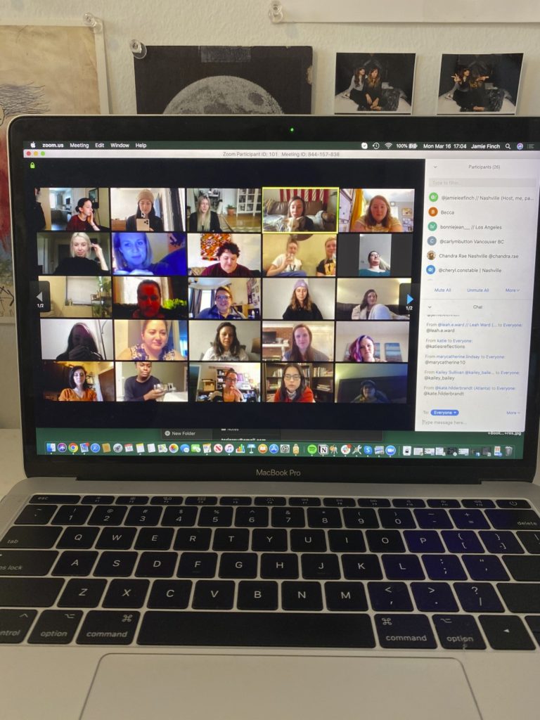 Mark Roemer image of a laptop with a group of people in a video chat