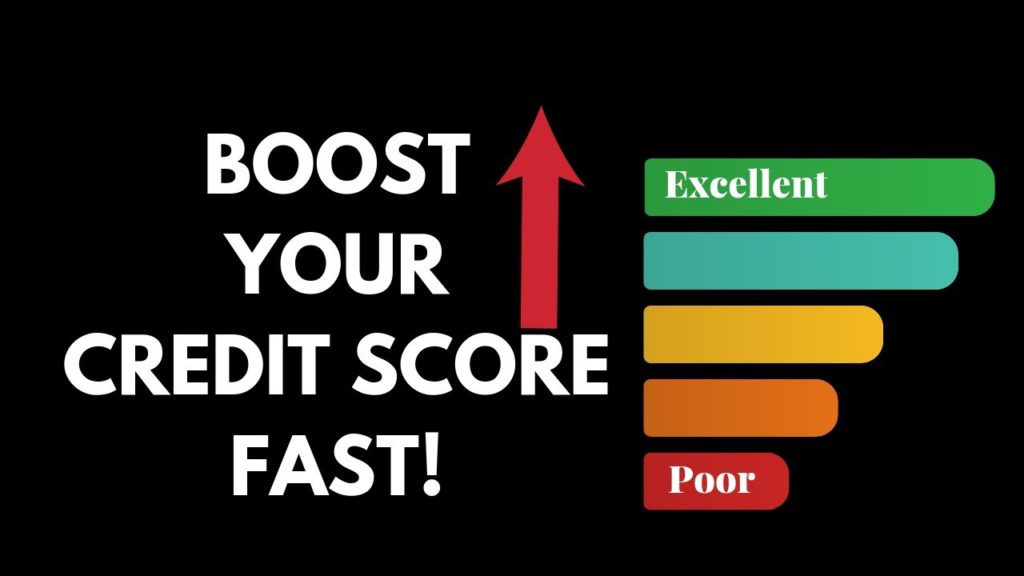 Mark Roemer image of the words boost your credit score along with a color coding for bad and good credit