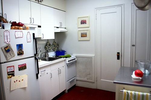 Mark Roemer image of a very tiny kitchen